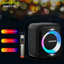 Бездротова Bluetooth колонка Hopestar Party 100 50Вт з вологозахистом IPX7 бездротовим мікрофоном чорний, фото 3