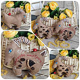 Текстильна козочка "Великодні візерунки" , 13 см, фото 2
