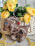 Текстильна козочка "Великодні візерунки" , 13 см, фото 8