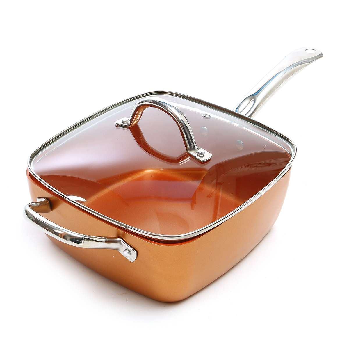 Сковорода універсальна Copper Cook Deep Square Pan з друшляком (4_00567)
