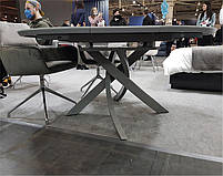 Стіл Caezar T-7479 сірий скляний Light grey satin 1200х1200 (+400)х760 мм, фото 11