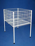 Кошик для розпродажу на ніжках, Білий, 100 Х 75 Х 55 СМ. Метал, Сітка, Розбірна, фото 2