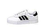 Жіночі кросівки Adidas SambaRose W, білі шкіряні кросівки адідас самба роуз, фото 7