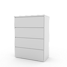 Комод у спальню з ламінованого ДСП Light 4 аляска Artinhead