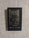 Термометр, гігрометр кімнатний цифровий електронний термогігрометр Т-14 білий з годинником, фото 3