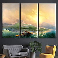 Картина інтер'єрна на полотні Дев'ятий вал, Іван Айвазовський 60, 3, 90