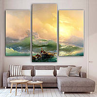 Картина інтер'єрна на полотні Дев'ятий вал, Іван Айвазовський 80, 3, 120