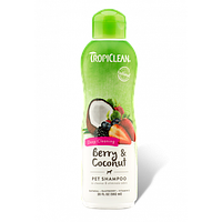 Шампунь Tropiclean Berry and Coconut Ягоды и кокос для глубокого очищения для собак и кошек, 355 мл