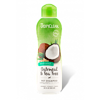 Шампунь Tropiclean Oatmeal Tea Tree с экстрактом овсянки и чайного дерева для собак и кошек, 355 мл