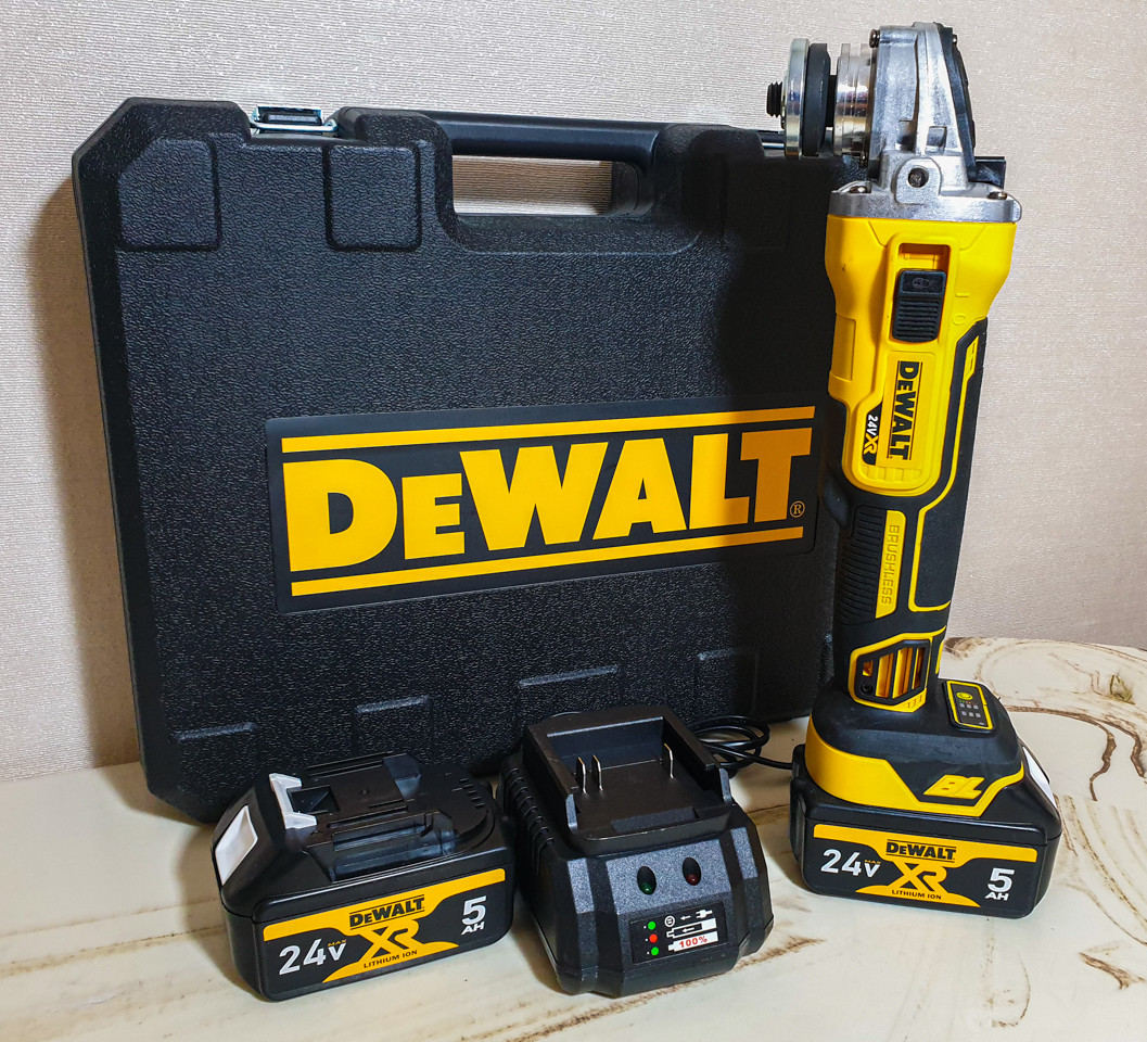 Акумуляторна безщіткова болгарка, DeWalt DCG405P2 / кутова шліфмашинка УШМ, Девольт