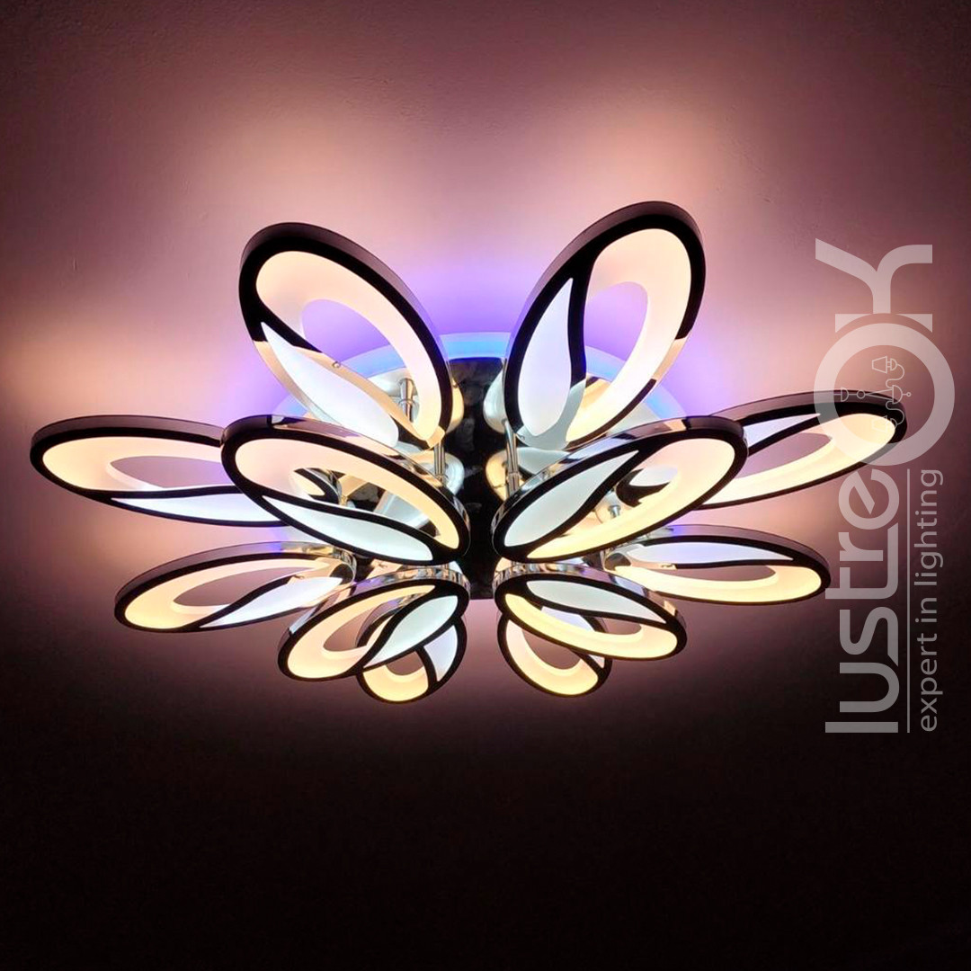 Світлодіодна LED люстра з пультом керування до 25 м² 190W 8090/8+4 HR LED