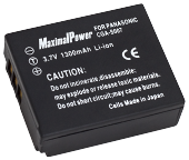 Аналог Panasonic CGA-S007 (MaximalPower 1300mAh). Акумулятор для Panasonic DMC-TZ1, TZ2, TZ3, TZ4, TZ5,