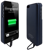 Акумуляторний чохол із батареєю на магніті для iPhone 5/5S на 2800 mAh [Синій (темний)]