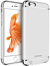 Дизайнерський акумуляторний чохол Joyroom для iPhone 6/6S на 2500 mAh [Срібний]