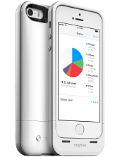 Акумуляторний чохол із додатковою пам'яттю Mophie Space Pack для iPhone 5/5S на 1700 mAh [32 Гб, Білий]