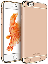 Дизайнерський акумуляторний чохол Joyroom для iPhone 6 plus/6S plus на 3500 mAh [3 500 mAh, Золотий]