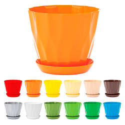 Горщик для квітів і кімнатних рослин "Карат" з підставкою в ассорт. - D130 мм, 0.8 л