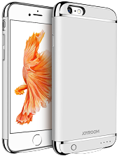 Дизайнерський акумуляторний чохол Joyroom для iPhone 6 plus/6S plus на 7000mAh [Срібний]