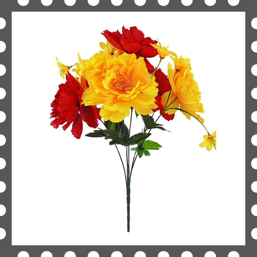 Штучні квіти букет Півонії, 6 голів, 640 мм кольори мікс, фото 1