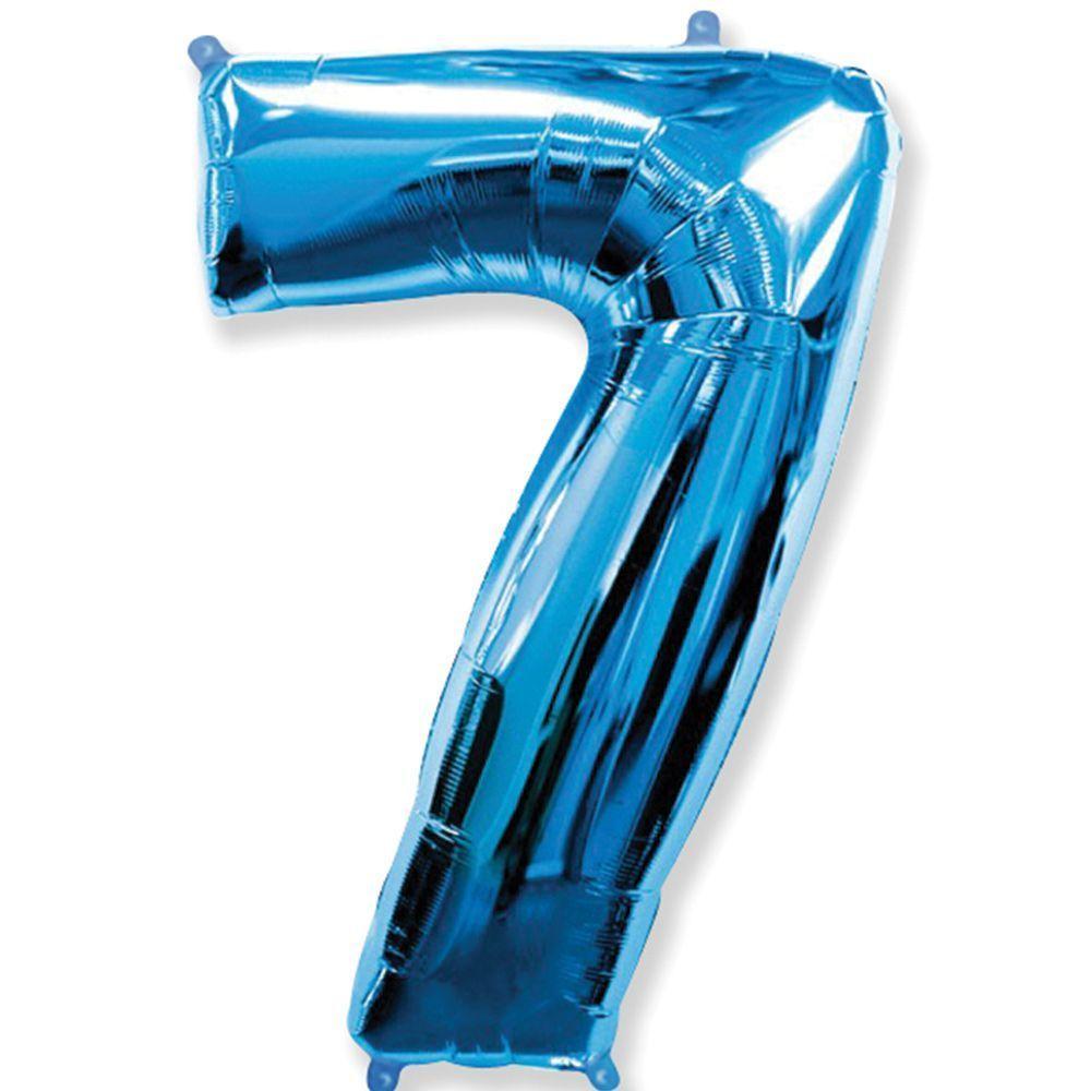 Цифра синя метрова з грузиком " 7 "