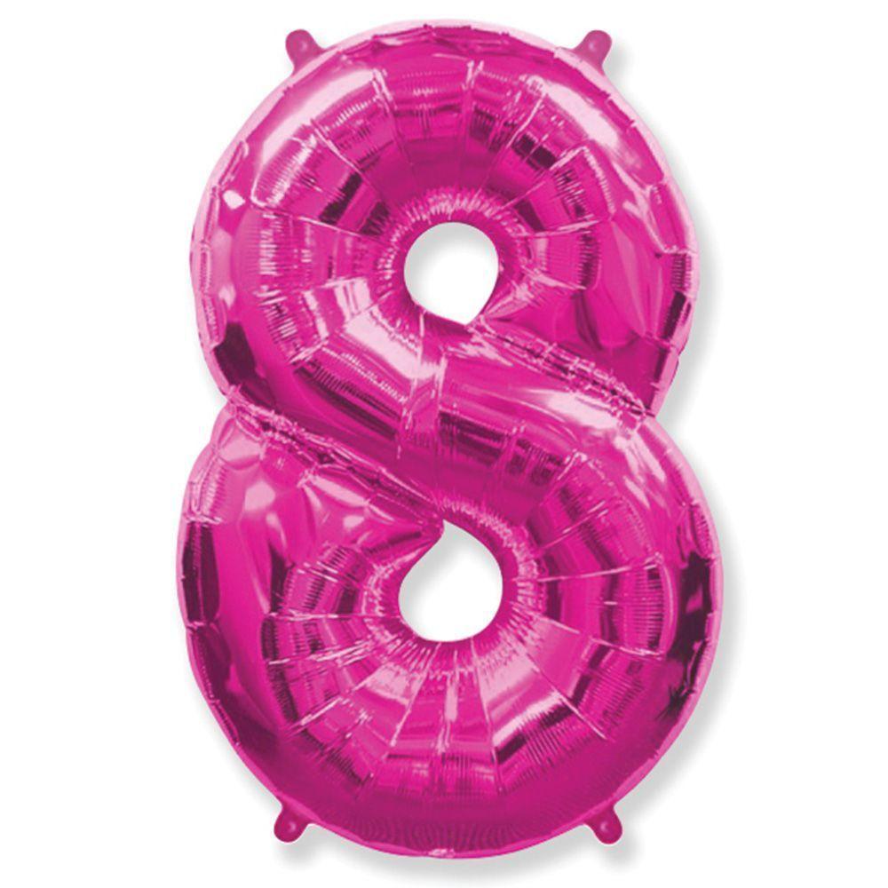 Цифра малинова метрова з тягарцем "8"