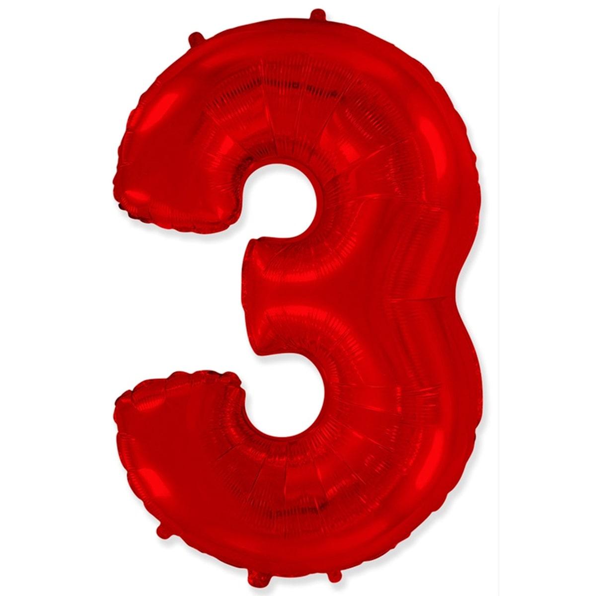 Цифра червона метрова з грузиком " 3 "
