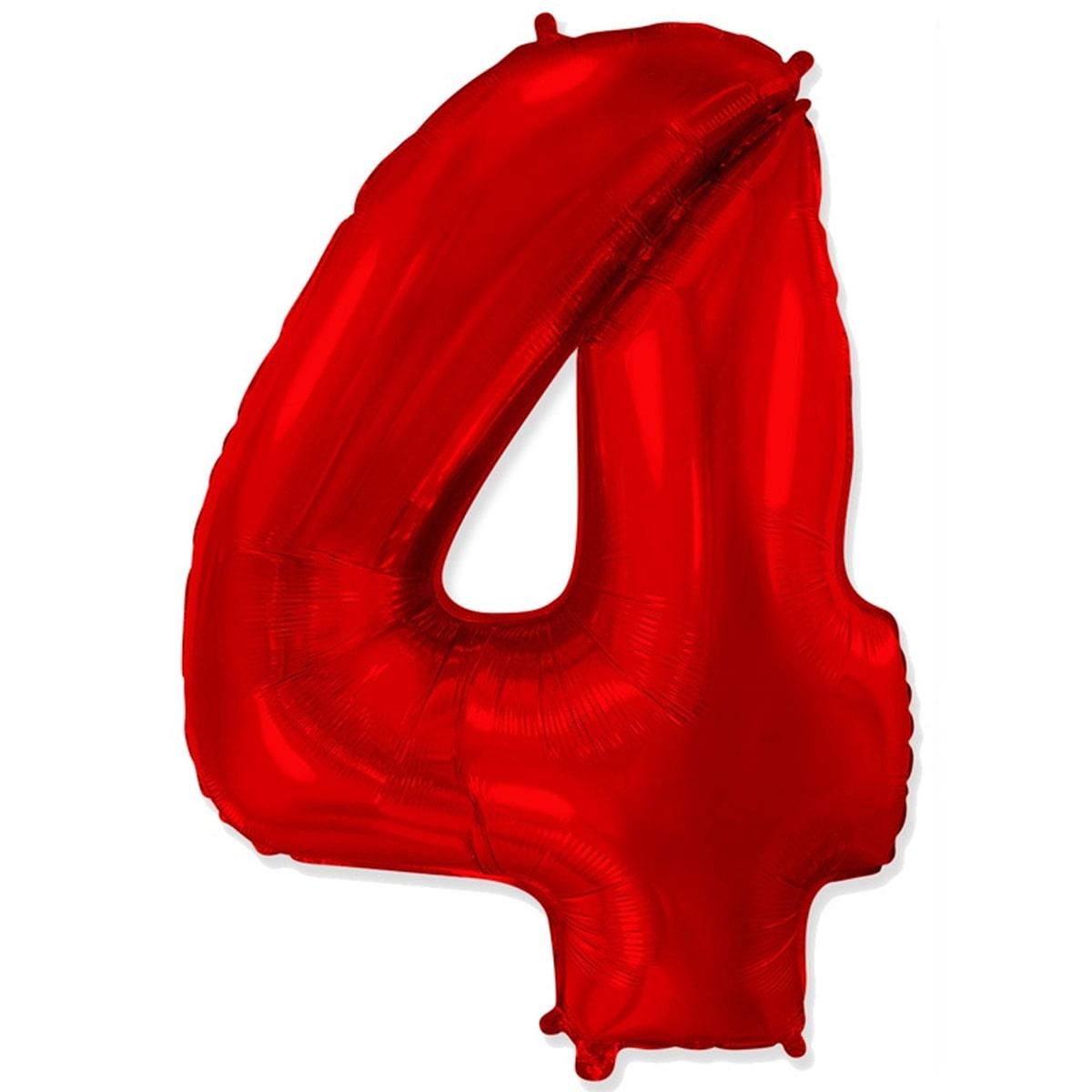 Цифра червона метрова з тягарцем "4"