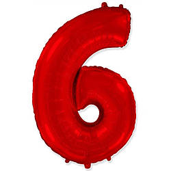 Цифра червона метрова з тягарцем "6"