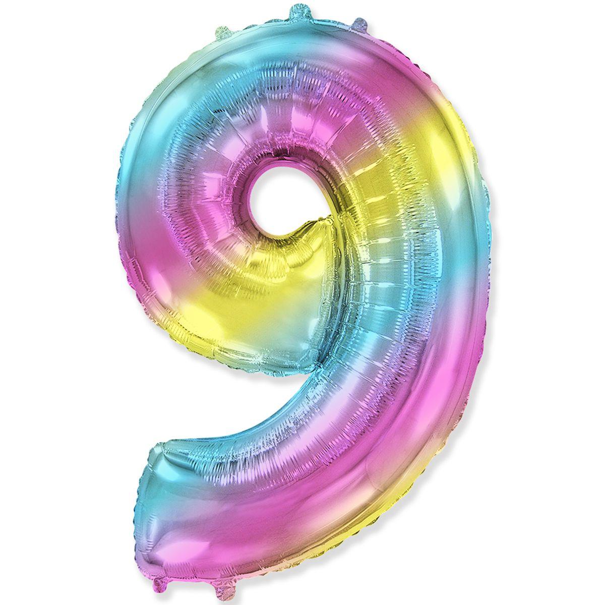 Цифра райдужна метрова з тягарцем "9"