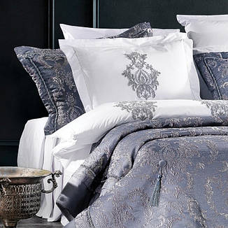Постільний комплект з покрываломZebra Casa Meghan indigo євро - 4 наволочки, 260*270, фото 3