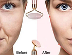 Ролик-масажер для обличчя проти батарейок, 2 насадки, Flawless Facial Roller/Ролер для обличчя/Роликовий масажер, фото 3