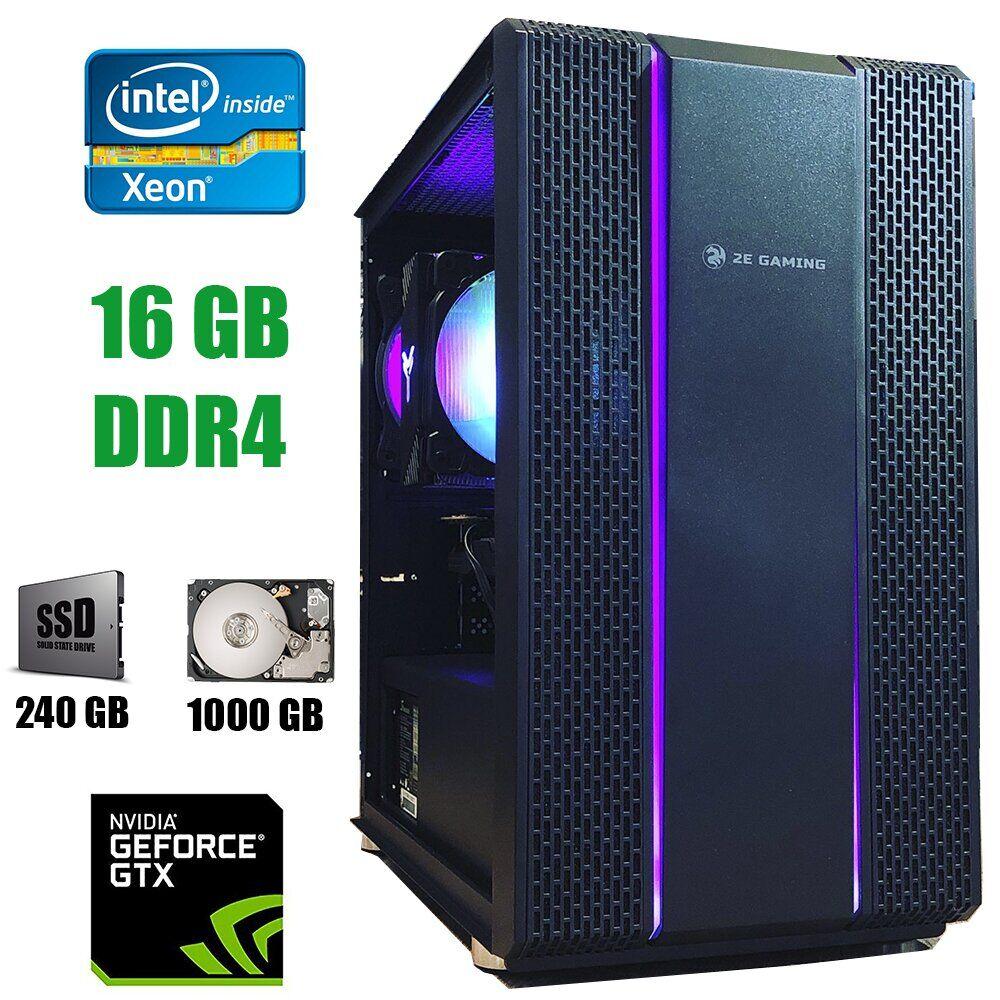 Ігровий ПК 2E Gaming GM3 RGB / AMD Ryzen 7-1700 (8 (16) ядер по 3.0 — 3.7 GHz) / 16 GB DDR4 / 240 GB SSD+1000