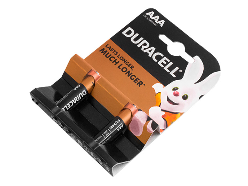 Батарейка Duracell щелочная ААА / LR03 (микропальчик) (уп.2шт) - фото 1 - id-p1320208193