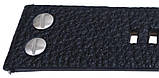 Чорний шкіряний ремінець для годинника зерно буйвола, гвинтовими заклепками 26 мм, фото 2