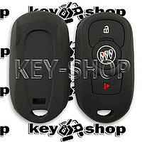 Чехол (черный, силиконовый) для смарт ключа Buick (Бьюик) 2 + 1 кнопки