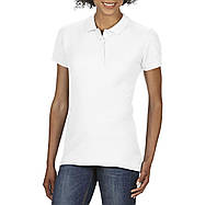 Рубашка-поло белая женская с коротким рукавом 177