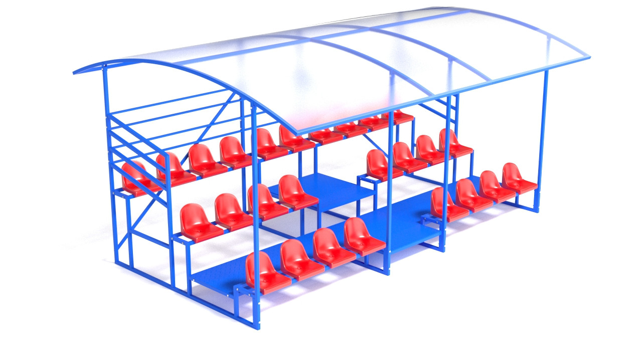 Трибуна на стадіон 26 місць 3 яруси з навісом, фото 1
