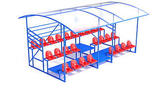 Трибуна на стадіон 26 місць 3 яруси з навісом