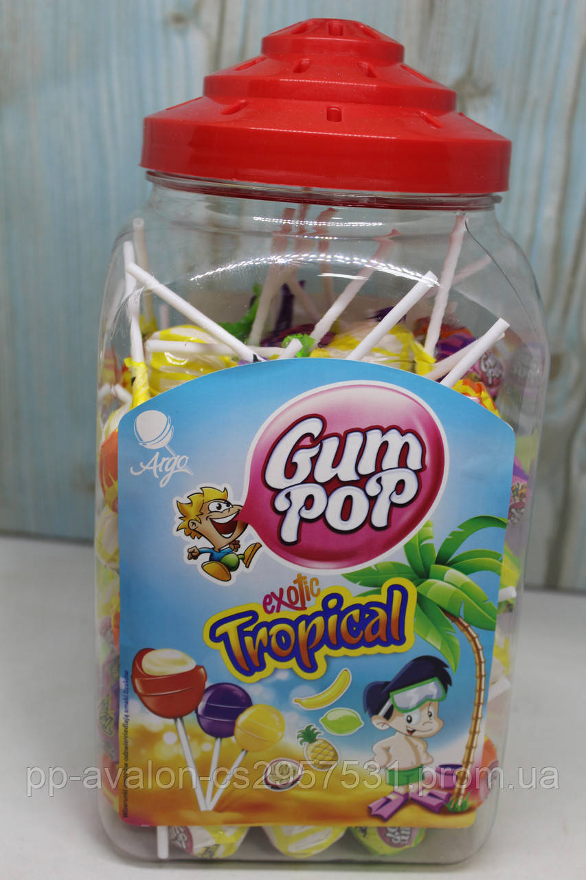 Цукерки на паличці Gum Pop Tropical 18г