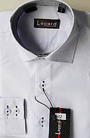 Рубашка детская с длинным рукавом dd-0012 Lagard белая комбинированная приталенная для школьников