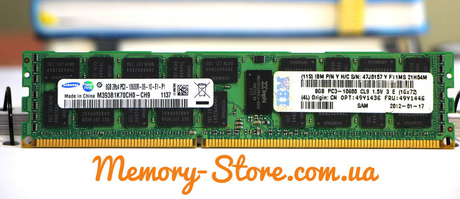 Оперативна пам'ять для сервера DDR3 8GB PC3-10600R (1333MHz) DIMM ECC Reg CL9, Samsung, фото 2