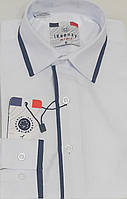 Рубашка детская с длинным рукавом dd-0001 IKeenzy белая однотонная приталенная комбинированная Турция