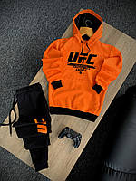 Спортивный костюм мужской оранжевый UFC | Комплект Худи + штаны ЛЮКС качества