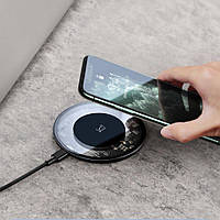 Бездротове зарядний пристрій Baseus Simple Wireless Charger Qi 15W (Type C) Transparent (WXJK-BA02)