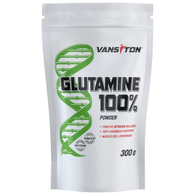 Глутамін Vansiton GLUTAMINE 100% (L-глютамин) 300g, фото 1