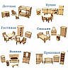 Дерев'яні меблі для лялькових будиночків. Меблі для будиночків., фото 3