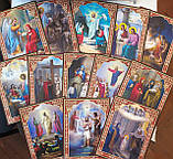 Аналойна ікона Свята Трійця в білому фігурному кіоті, що відкривається, розмір кіота 33*40, сюжет 21*28, фото 10