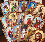 Аналойна ікона Свята Трійця в білому фігурному кіоті, що відкривається, розмір кіота 33*40, сюжет 21*28, фото 9