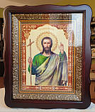 Аналойна ікона Тройця у фігурному кіоті, що відкривається, розмір кіота 33*40, лік 21*28,  28 сюжетів, фото 7