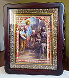 Аналойна ікона Двонадесяті свята у фігурному темному кіоті, розмір 40*33, сюжет 21*28, 28 сюжетів., фото 3